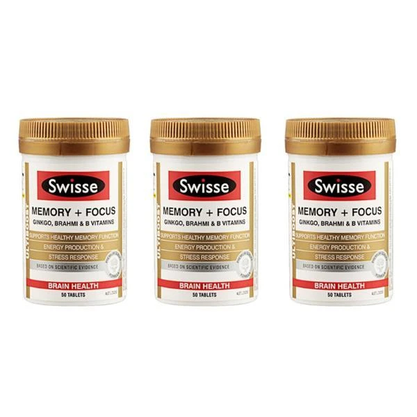 商品Swisse|澳大利亚Swisse银杏叶片精华记忆力片 50粒*3,价格¥453,第1张图片
