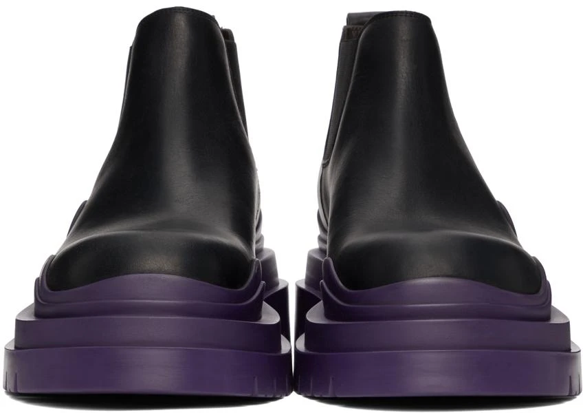 商品Bottega Veneta|Black & Purple Low 'The Tire' Chelsea Boots,价格¥10029,第2张图片详细描述