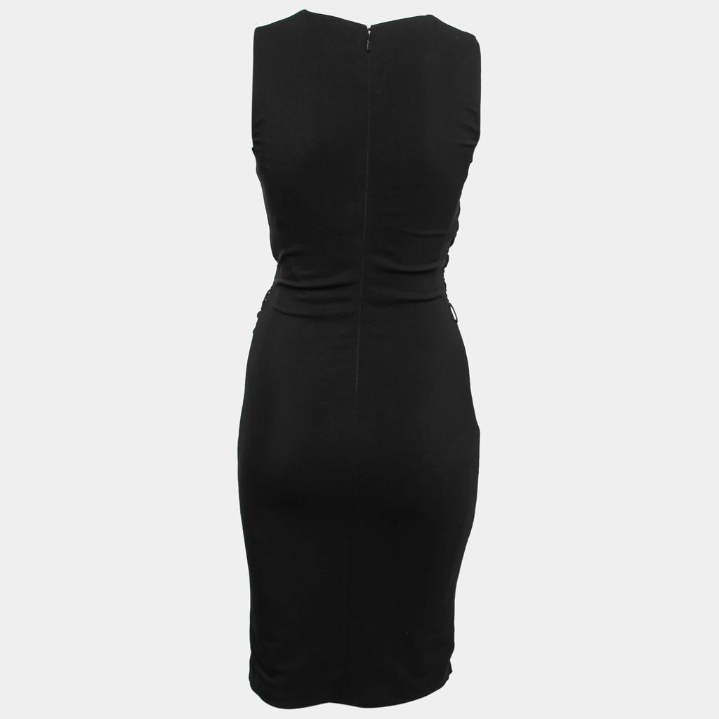 Gucci Black Crepe Drape Detail Sleeveless Dress S商品第2张图片规格展示