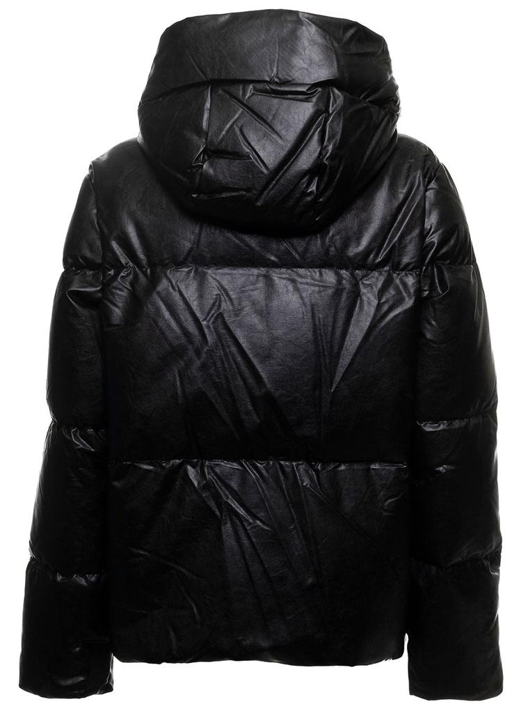 LEATHER QUILTED PUFFER JACKET商品第2张图片规格展示