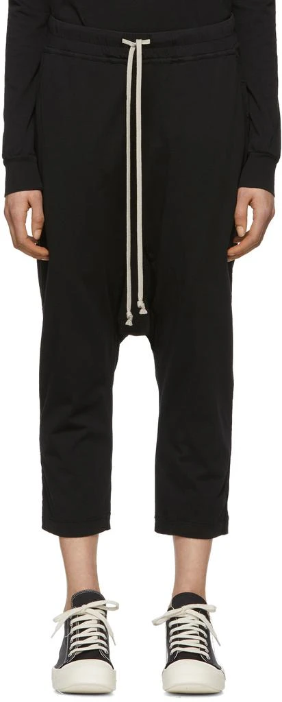 商品Rick Owens|Black Drawstring Cropped Lounge 裤,价格¥2613,第1张图片