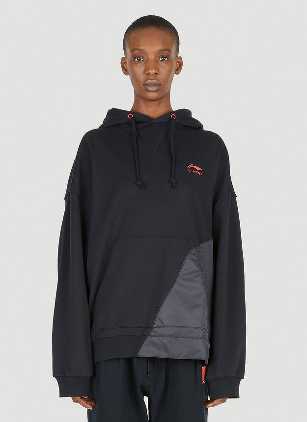 商品Li-Ning|Contrast Panel Hooded Sweatshirt in Black,价格¥378,第1张图片