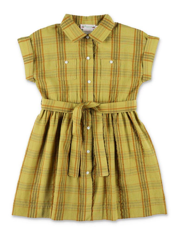 商品Bonpoint|Bonpoint	Checked Belted Short-Sleeved Shirt Dress,价格¥514,第1张图片