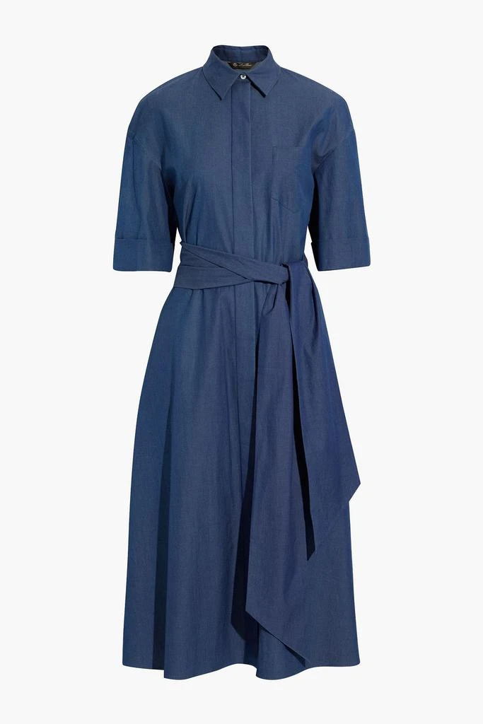 商品Loro Piana|Belted cotton-blend chambray midi shirt dress,价格¥2654,第3张图片详细描述