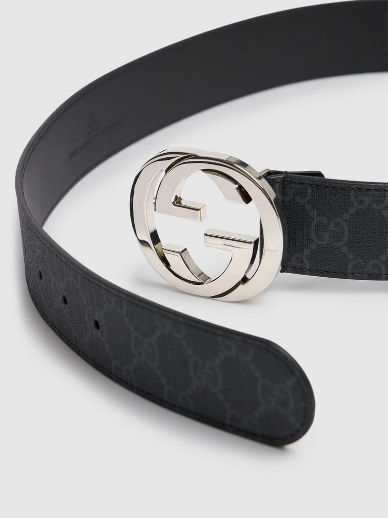 商品Gucci|4cm Gg Supreme Canvas & Leather Belt,价格¥3752,第2张图片详细描述