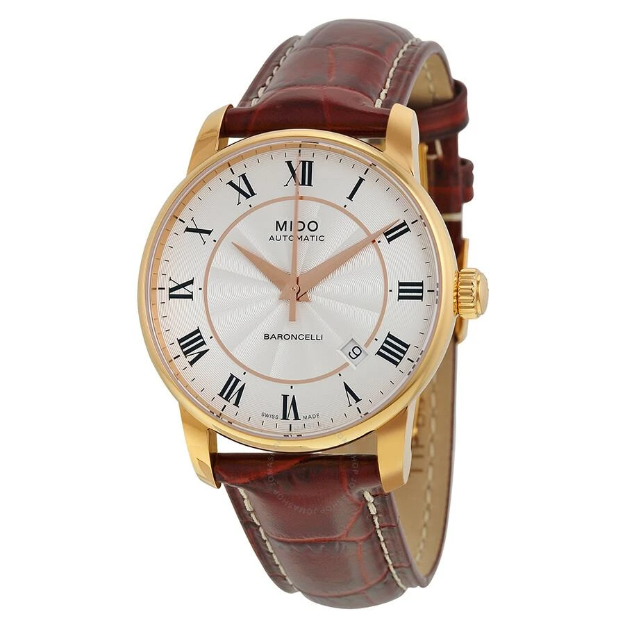 商品MIDO|Baroncelli Silver Dial Brown Leather Men's Watch M86002218,价格¥4589,第1张图片