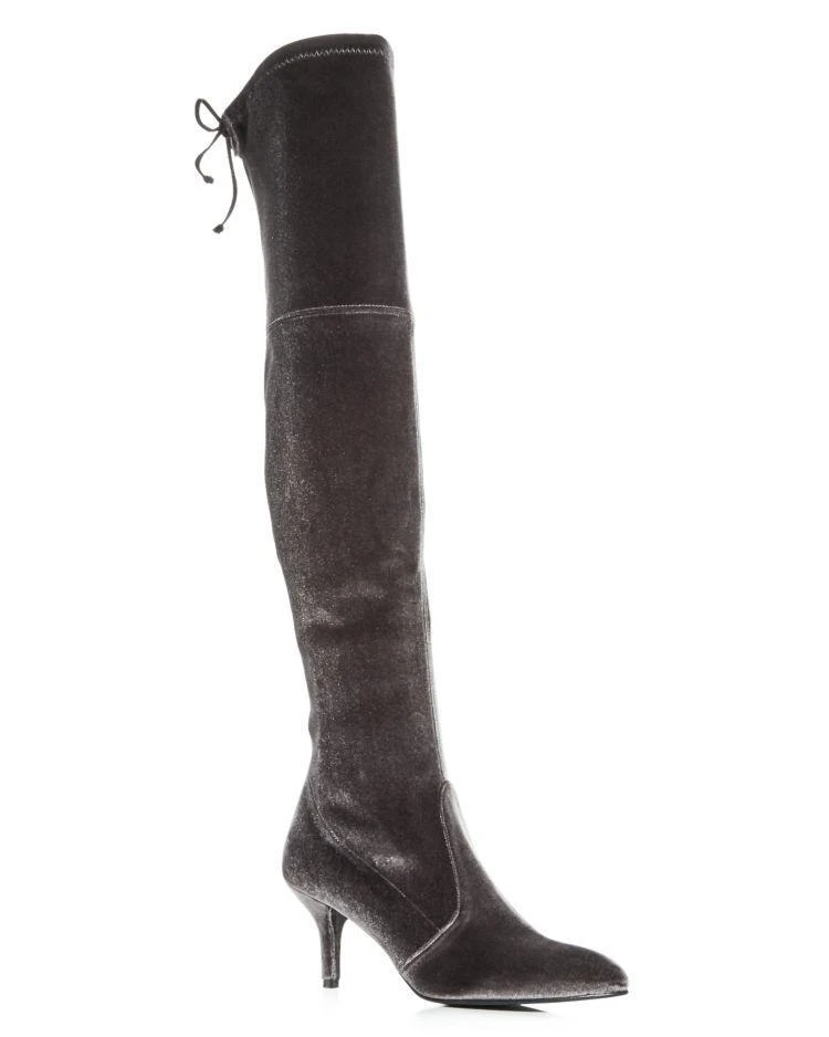 商品Stuart Weitzman|Tiemodel 丝绒过膝靴,价格¥2954,第1张图片