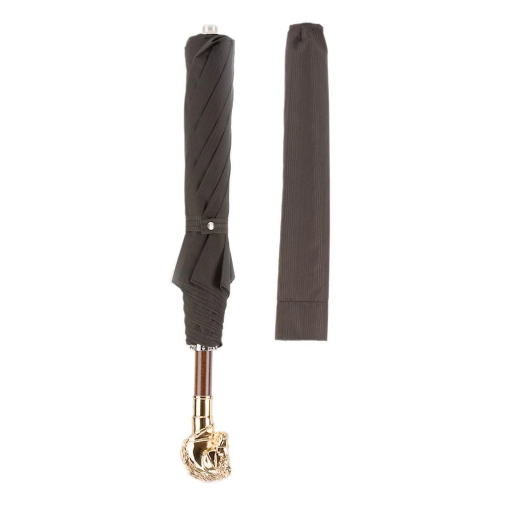 商品PASOTTI|Pasotti 葩莎帝 黑色条纹伞面 金马手柄 自动折叠伞,价格¥2644,第2张图片详细描述