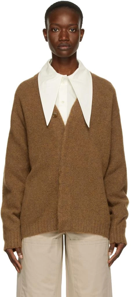 商品Lemaire|Brown Oversized Knit Cardigan,价格¥4282,第1张图片