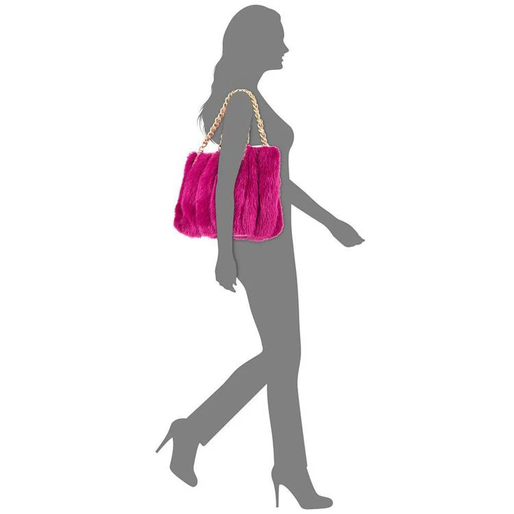 商品Betsey Johnson|Lux Faux-Fur Medium Satchel with Chain Strap,价格¥703,第2张图片详细描述