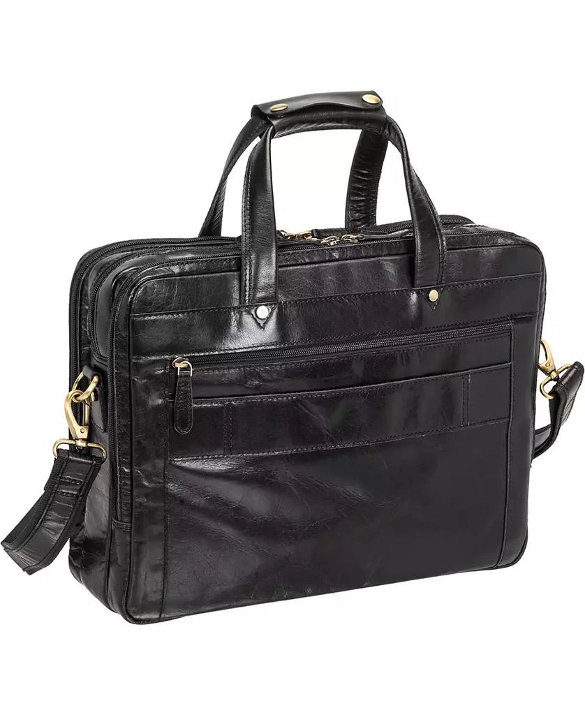 商品Mancini Leather Goods|Men's Triple Compartment Briefcase,价格¥1104,第3张图片详细描述
