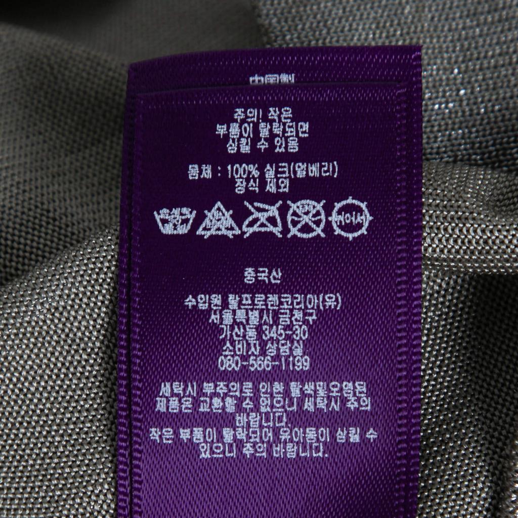 Ralph Lauren Purple Label Silver Metallic Silk-Knit Polo T-Shirt M商品第8张图片规格展示