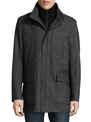 商品Cole Haan|Double Layer Wool Blend Car Coat,价格¥2201,第3张图片详细描述
