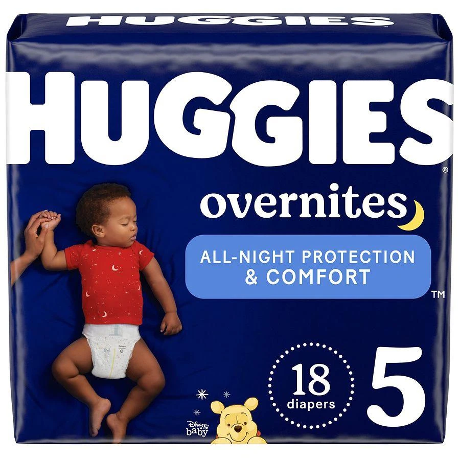商品Huggies OverNites|Nighttime Baby Diapers Size 5 (27+ lbs),价格¥86,第1张图片详细描述