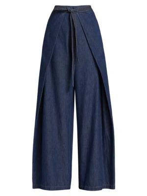 商品ROSETTA GETTY|Apron Denim Wide-Leg Wrap Pants,价格¥3044,第3张图片详细描述