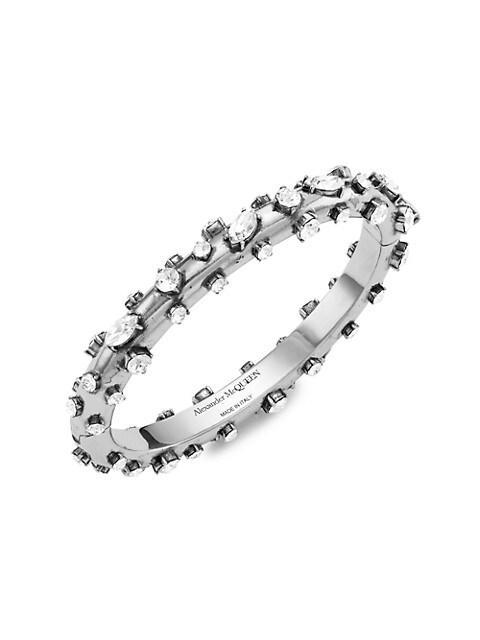 商品Alexander McQueen|Antique Silver-Plated & Crystal Bracelet,价格¥8043,第1张图片