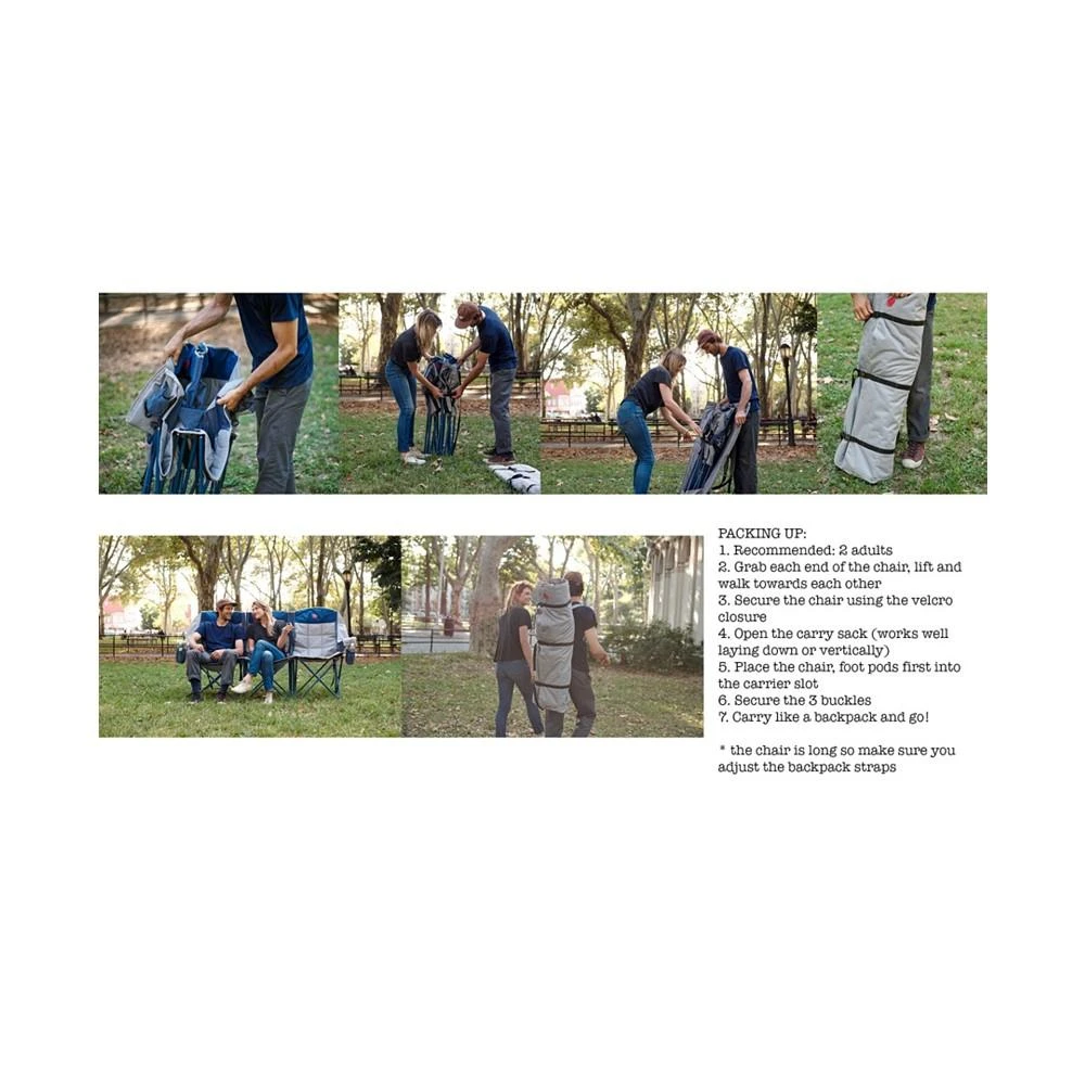 商品Omnicore Designs|Moon phase Home-Away Heavy Duty Triple Loveseat 900 Pounds Capacity Folding Camp Chair,价格¥1385,第2张图片详细描述