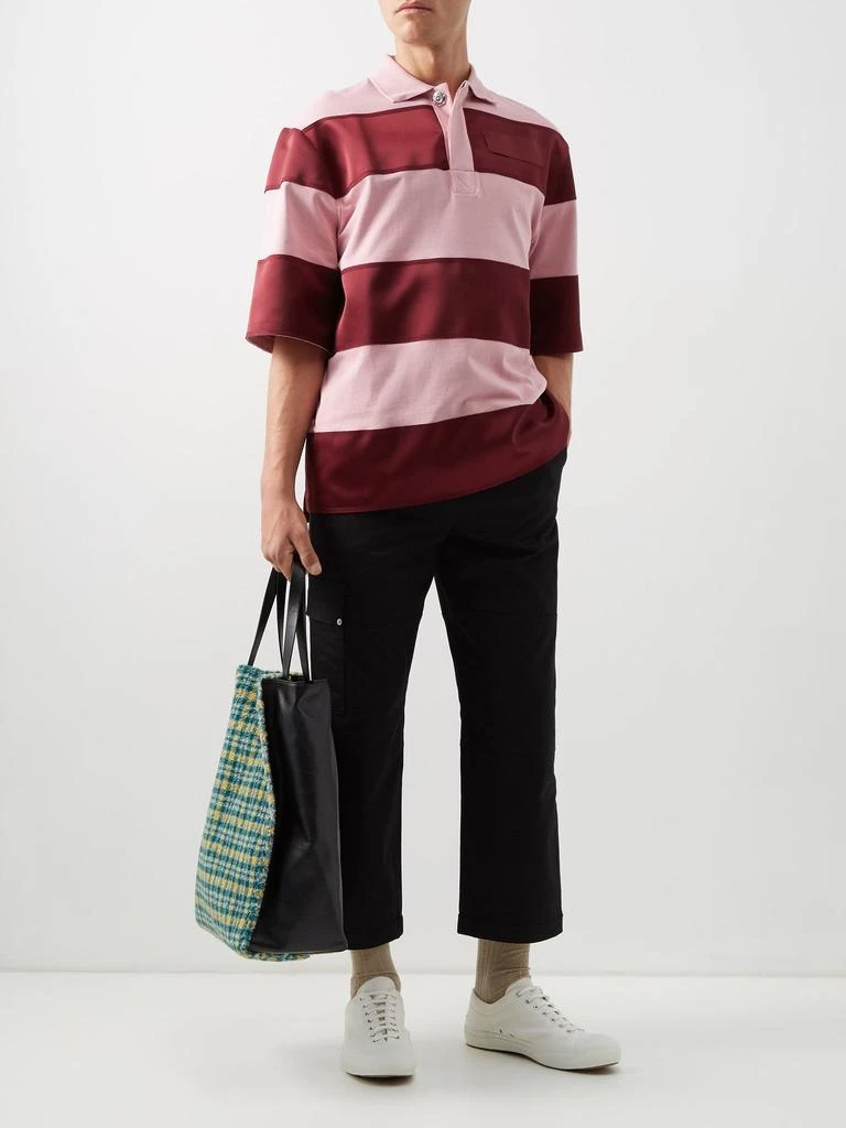 商品AMI|Oversized striped organic-cotton polo shirt,价格¥1956,第2张图片详细描述