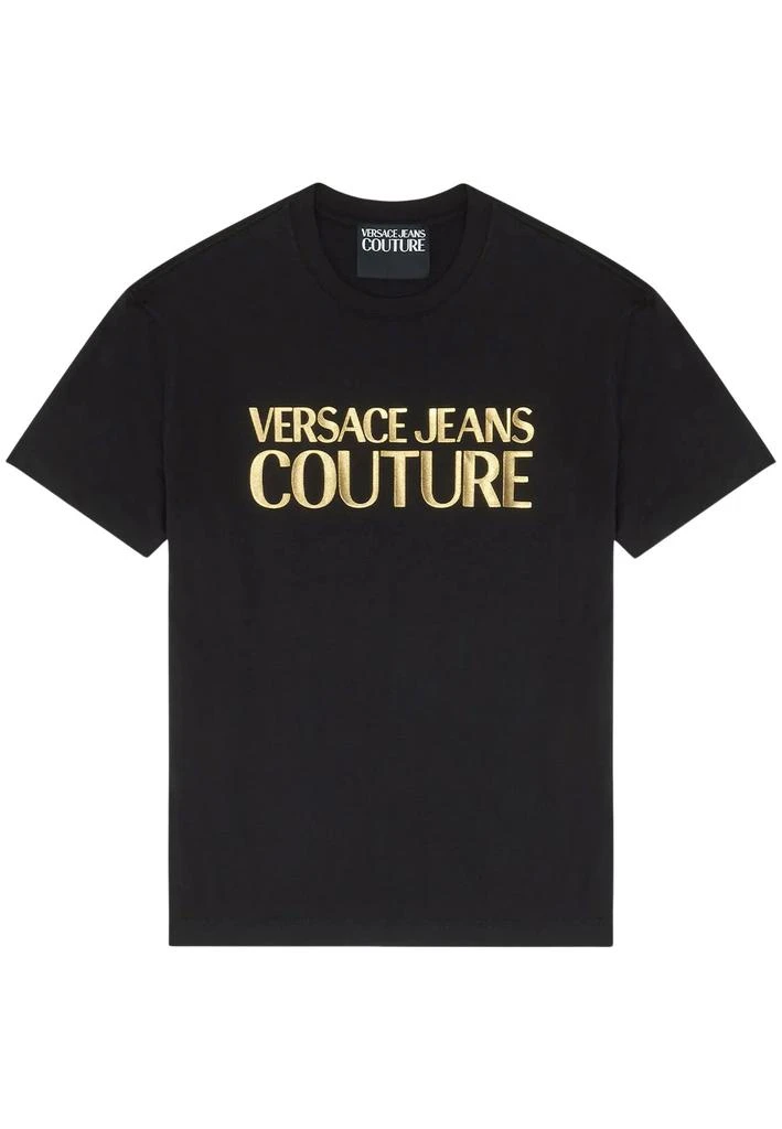 商品Versace|Versace Jeans Couture Logo T-shirt Black 73GAHT01 CJ00T G89,价格¥931,第1张图片