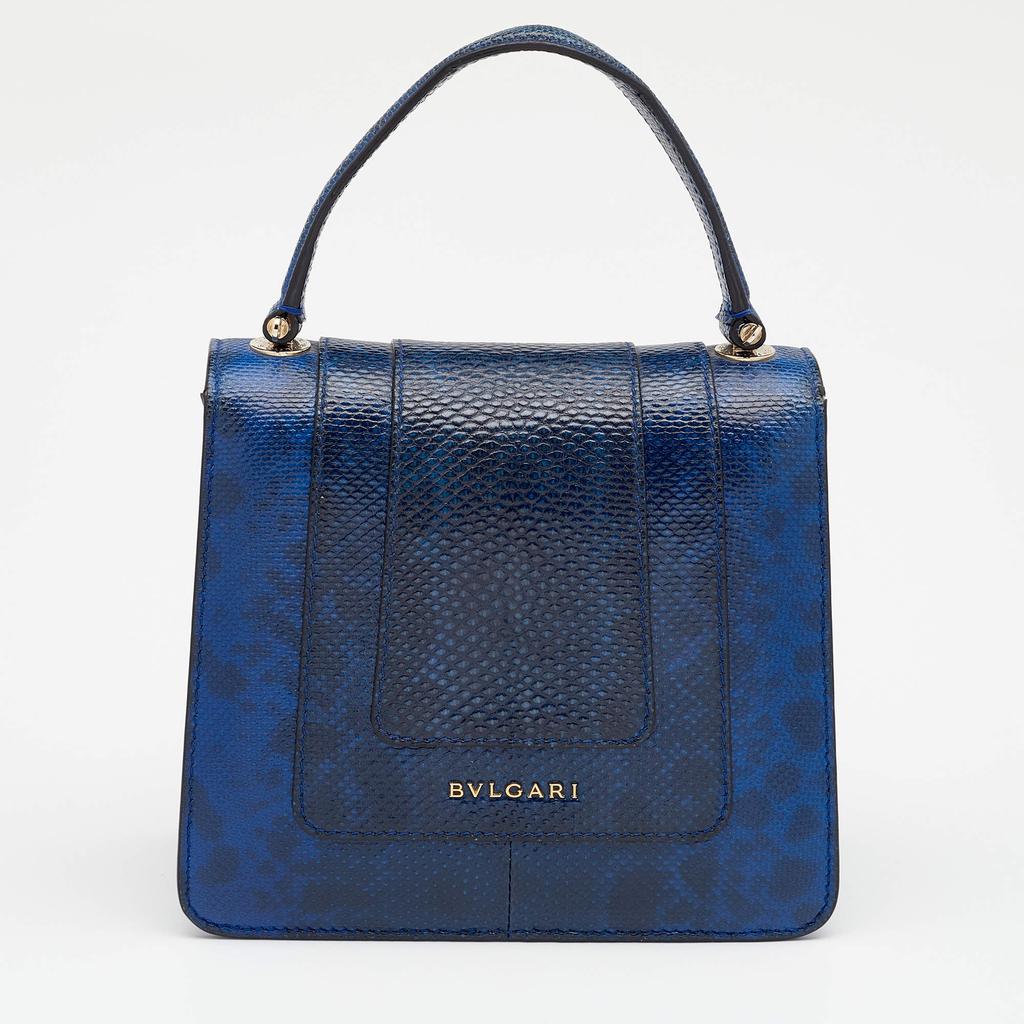 Bvlgari Blue Karung Serpenti Forever Flap Top Handle Bag商品第4张图片规格展示