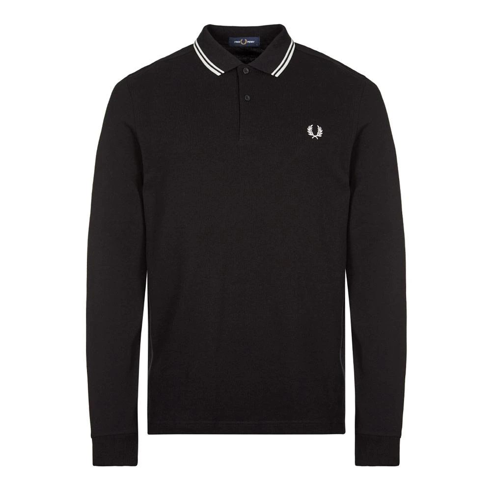 商品Fred Perry|Fred Perry Long Sleeve Twin Tipped Polo Shirt - Black,价格¥736,第1张图片