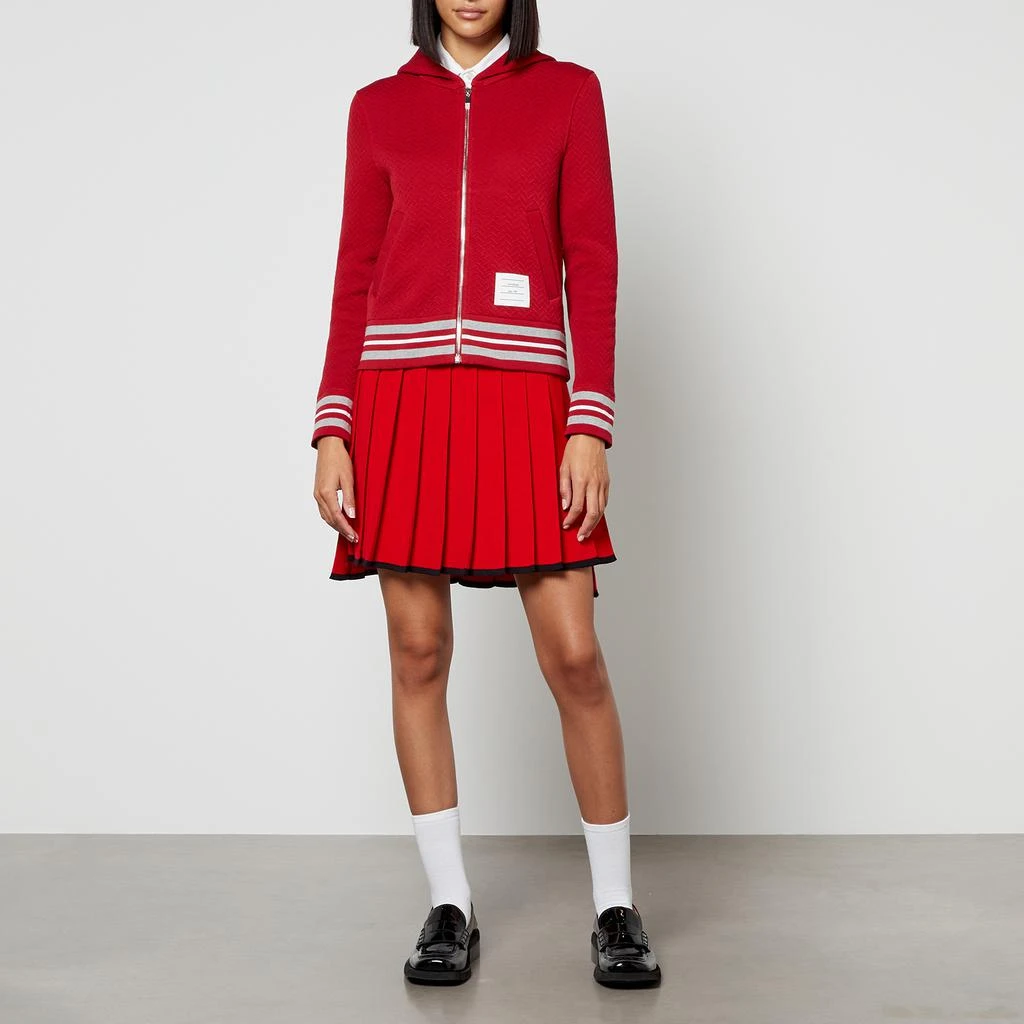 商品Thom Browne|Thom Browne Varsity Cotton-Blend Jersey Hoodie,价格¥2262,第3张图片详细描述