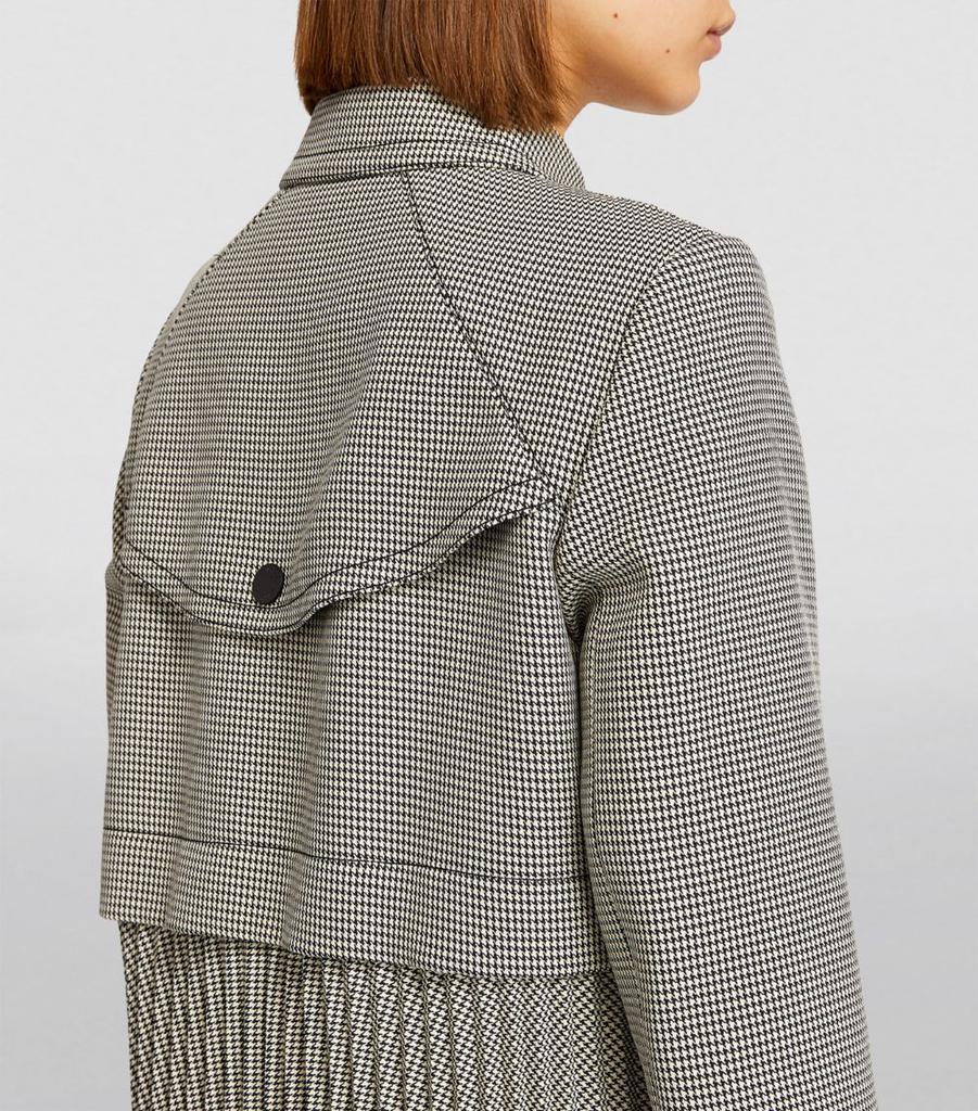 Sandro Houndstooth Pleated Trench Coat - Coats - Compare