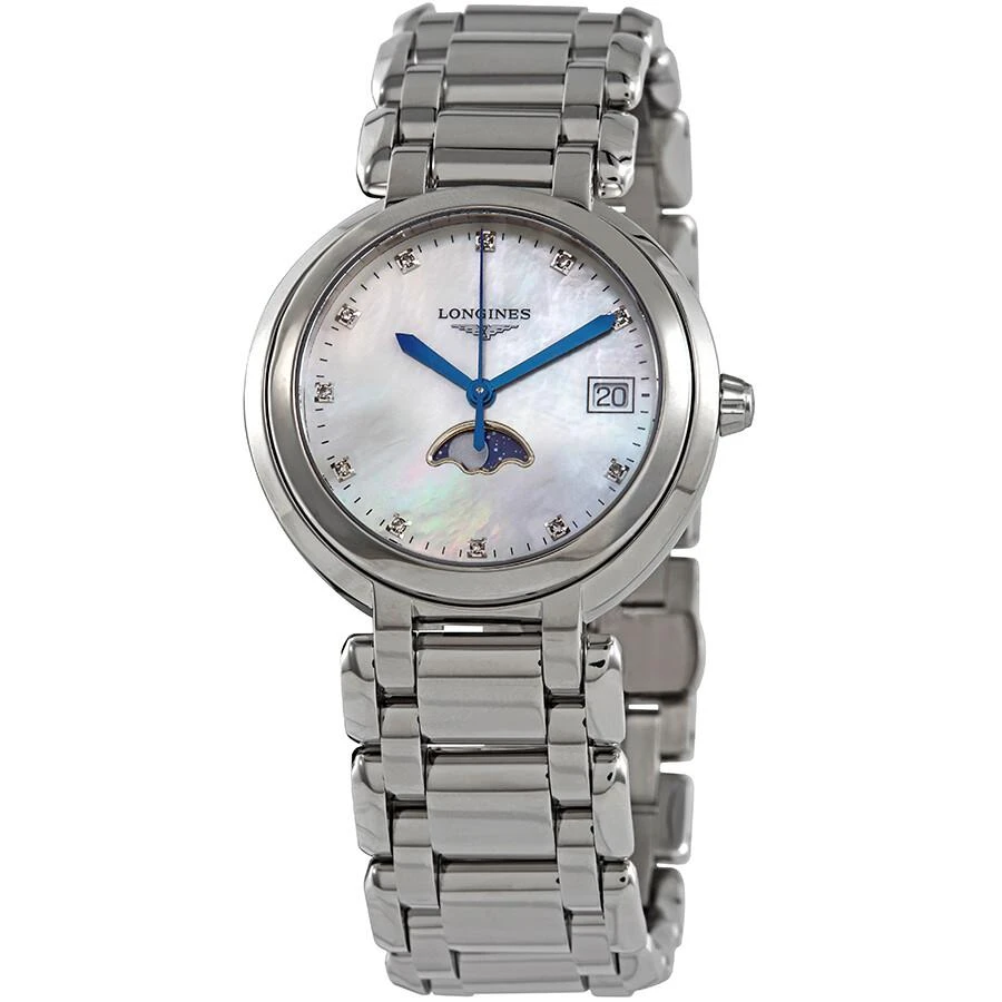商品Longines|浪琴 PrimaLuna 月相珍珠母贝钻石表盘女士石英手表 L8.116.4.87.6 34mm,价格¥8034,第1张图片