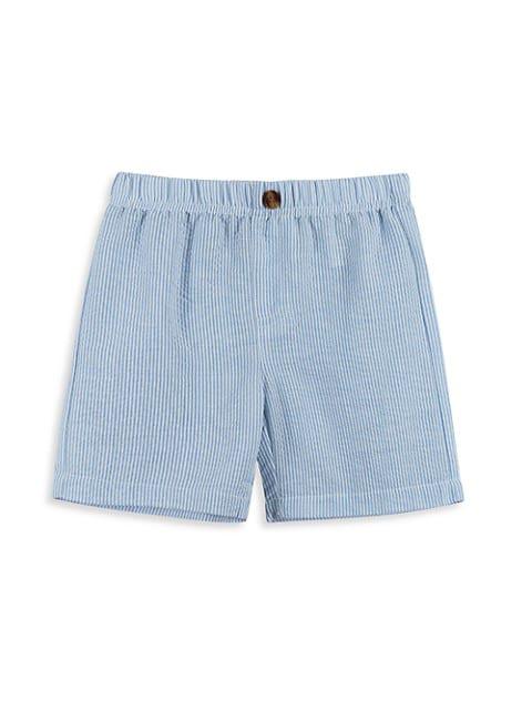 Little Boy's 2-Piece Button-Up Shirt & Seersucker Shorts Set商品第4张图片规格展示