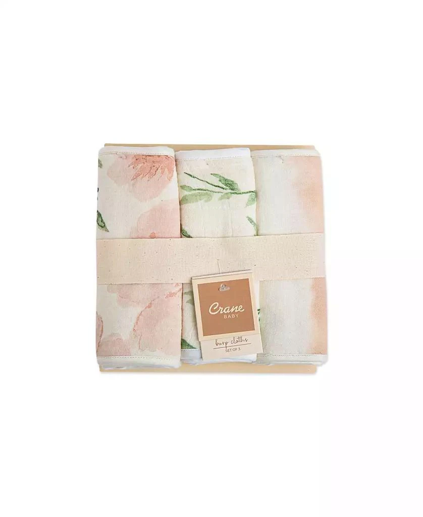 商品Crane Baby|Baby Girls Parker Burp Cloths, Pack of 3,价格¥222,第2张图片详细描述