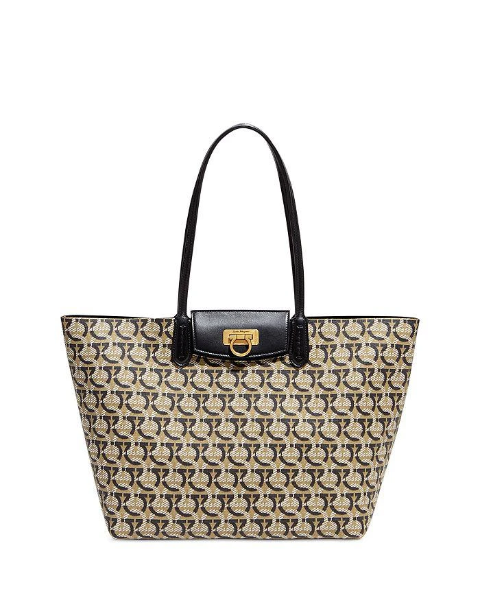 商品Salvatore Ferragamo|Gancini Logo Print Tote,价格¥6083,第1张图片