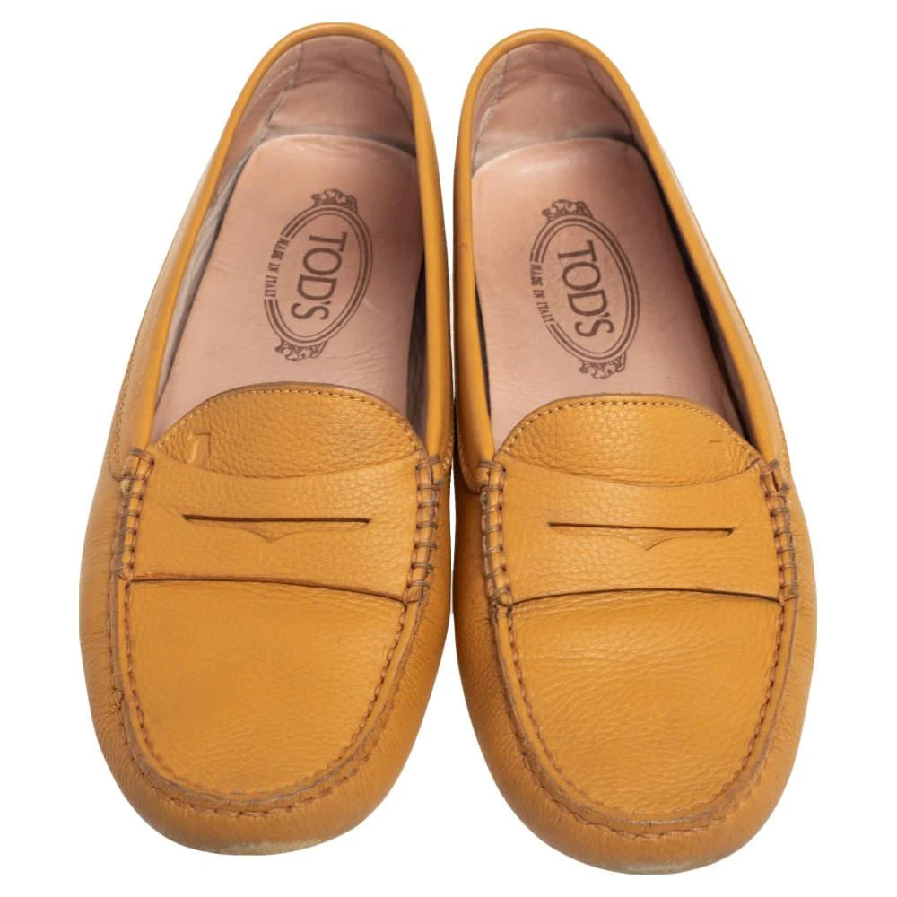 商品[二手商品] Tod's|Tod's Yellow Leather Slip On Loafers Size 39.5,价格¥859,第3张图片详细描述