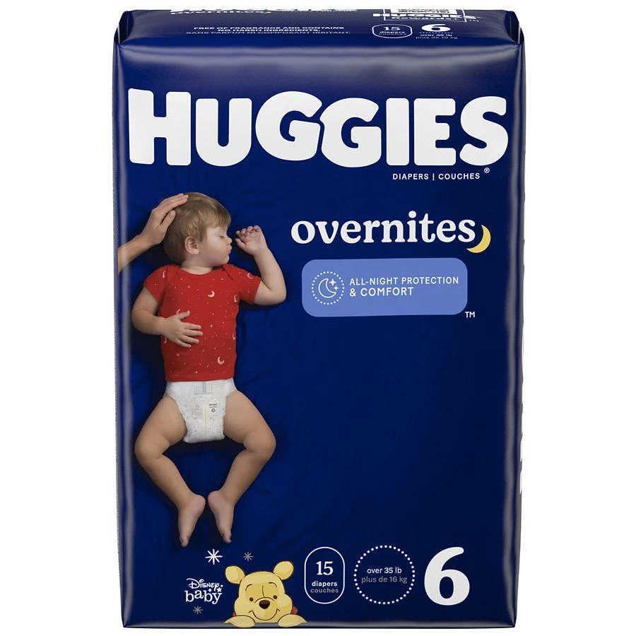 商品Huggies|Nighttime Baby Diapers Unscented, Size 6 (35+ lbs),价格¥94,第3张图片详细描述