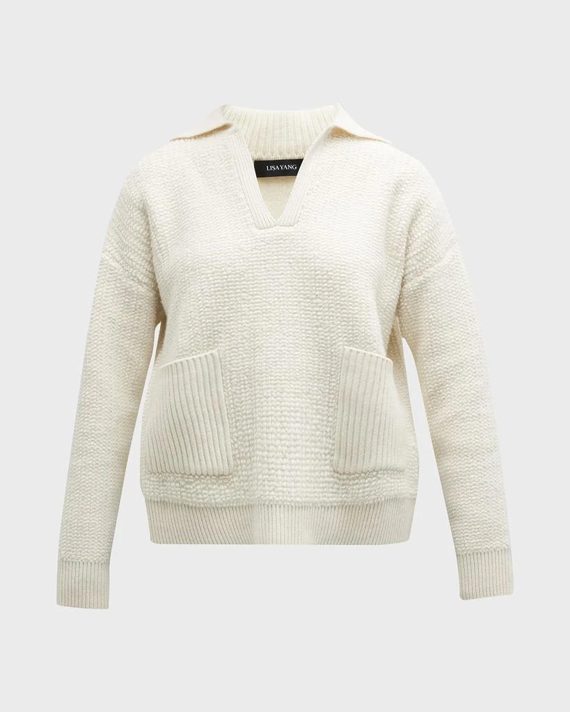 商品Lisa Yang|Denise Cashmere Open-Collar Pullover Sweater,价格¥5307,第2张图片详细描述