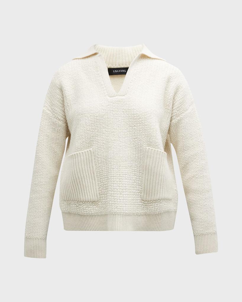 商品Lisa Yang|Denise Cashmere Open-Collar Pullover Sweater,价格¥6997,第4张图片详细描述