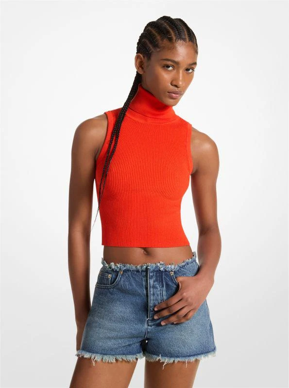 商品Michael Kors|Sleeveless Turtleneck Cropped Top,价格¥177,第1张图片