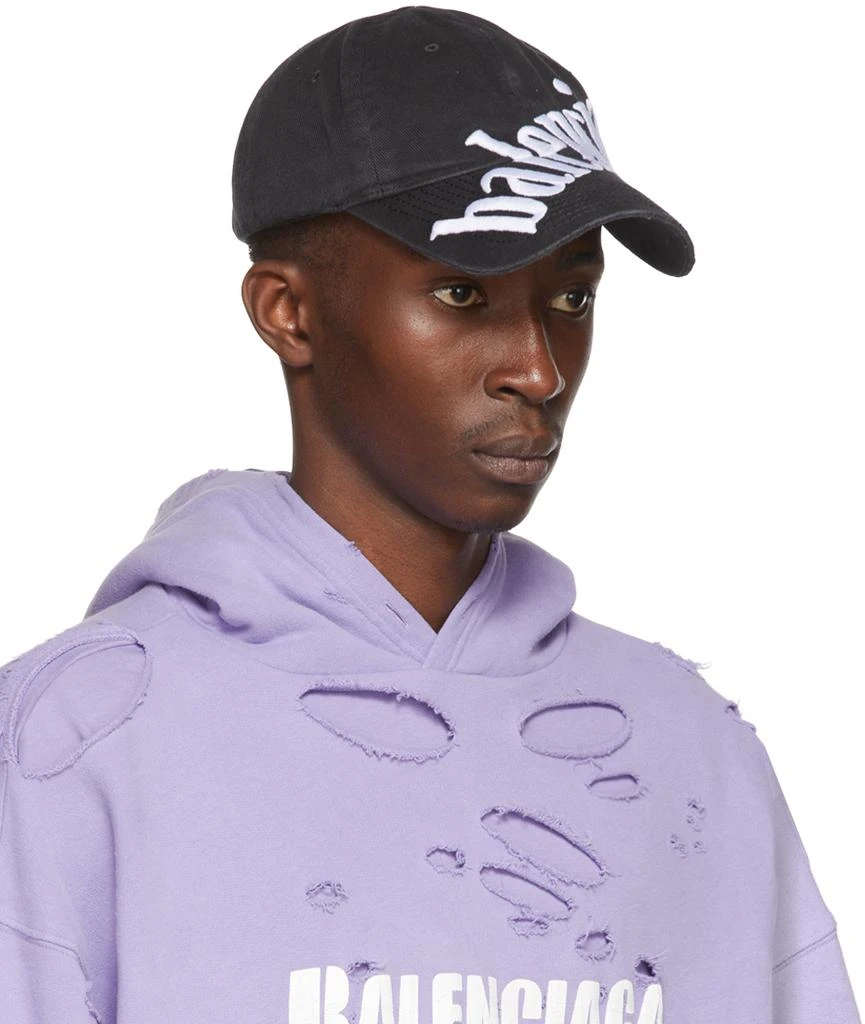 商品Balenciaga|Black Diagonal Cap,价格¥2533,第2张图片详细描述