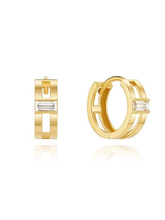 商品hyeres-lor|Essence 14K Wide One Touch Earrings,价格¥2432,第1张图片