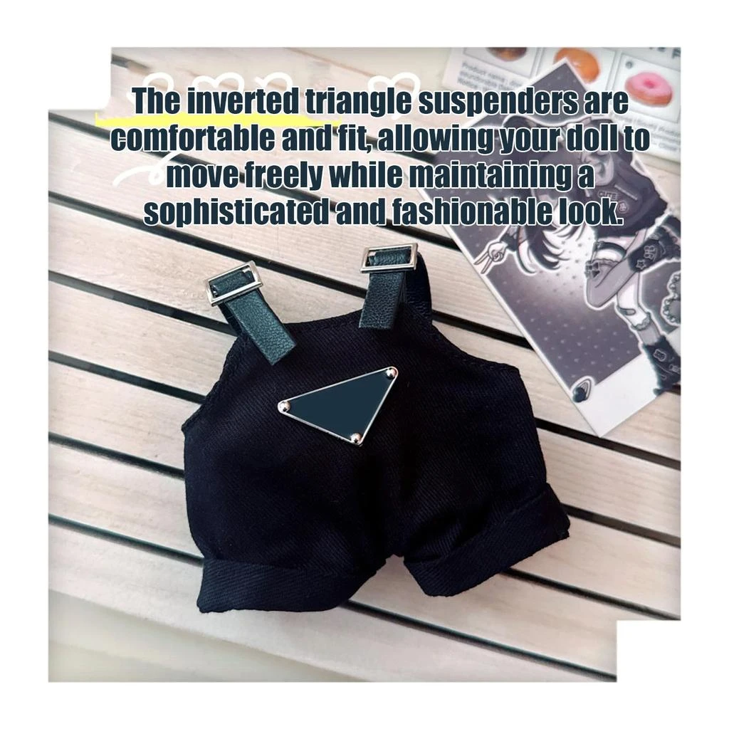 商品Generic|Clothes for Labubu(NO Doll) - Hat & Overalls Set for Labubu Clothes 15cm/17cm Doll Accessories Suit for Dress Up, Play & Collector Display (Black),价格¥158,第3张图片详细描述