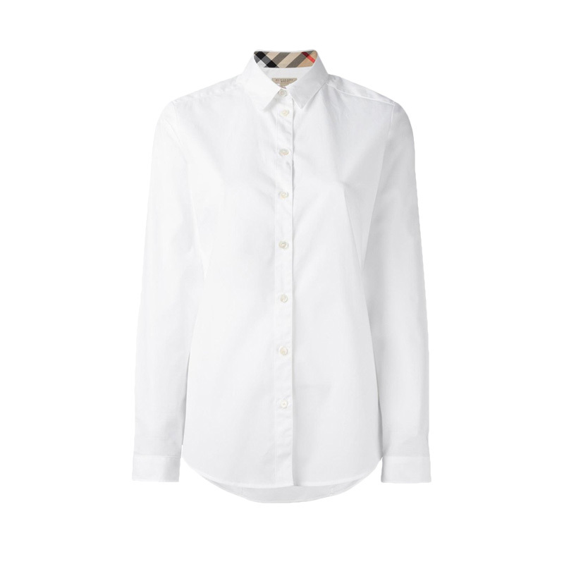 商品Burberry|Burberry 博柏利 白色纯棉女士衬衫 3968141,价格¥1200,第1张图片