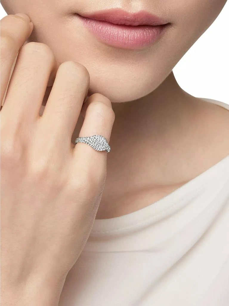 商品David Yurman|Petite Pavé Pinky Ring in 18K White Gold,价格¥22105,第3张图片详细描述