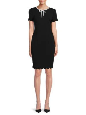 商品Karl Lagerfeld Paris|Bow Tie Sheath Dress,价格¥662,第1张图片