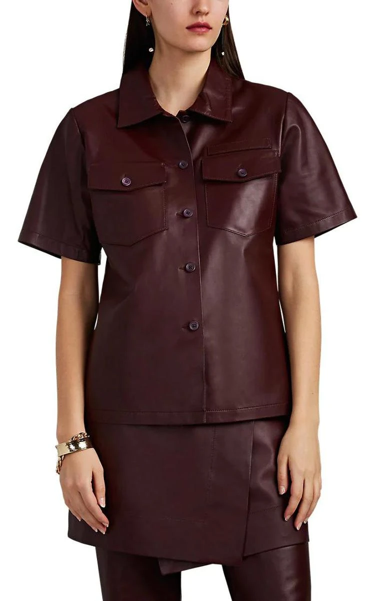 商品Sies Marjan|Nico Leather Button-Front Shirt,价格¥7368,第4张图片详细描述