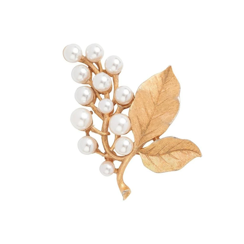 商品Susan Caplan Vintage|1960s vintage trifari faux pearl leafy brooch,价格¥2956,第3张图片详细描述