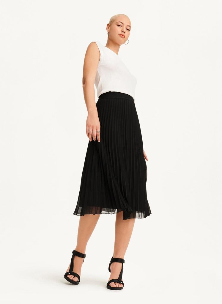 Pull On Pleated Midi Skirt商品第2张图片规格展示