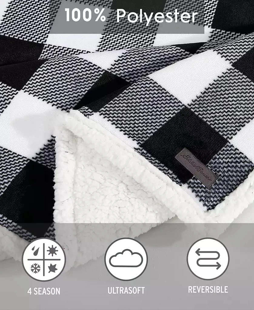 商品Eddie Bauer|Cabin Plaid Ultra Soft Plush Fleece Reversible Blanket,价格¥372,第4张图片详细描述