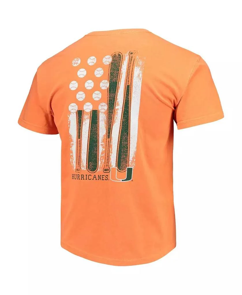 商品Image One|Men's Orange Miami Hurricanes Baseball Flag Comfort Colors T-shirt,价格¥239,第2张图片详细描述