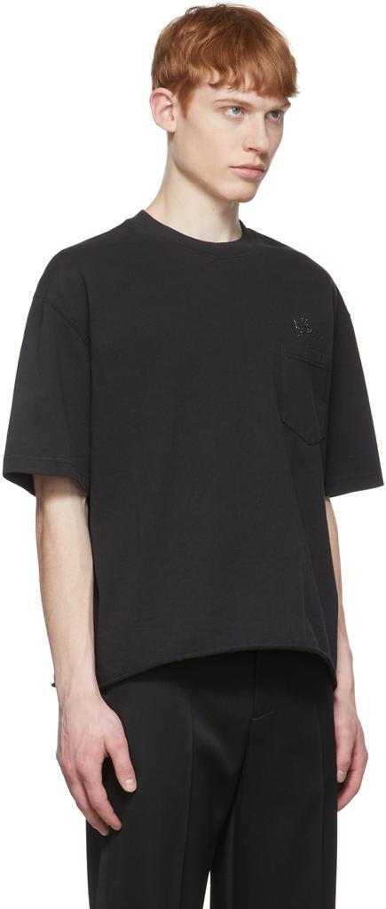 商品We11done|Black Cotton T-Shirt,价格¥416,第4张图片详细描述