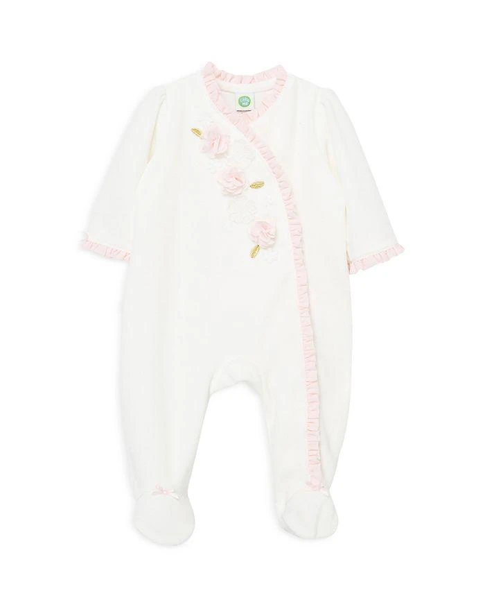 商品Little Me|Girls' Velour Ruffled Flowers Footie - Baby,价格¥76,第1张图片