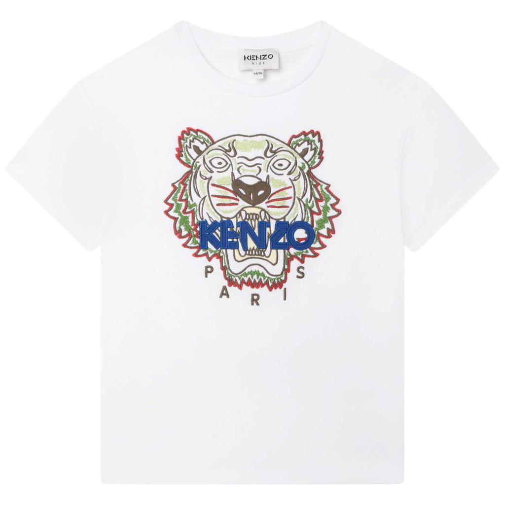 Kenzo Kids T-shirt Bianca Con Iconica Tigre E Logo商品第1张图片规格展示